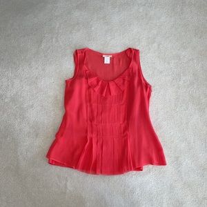 J. Crew 100% Silk bright Pink shell blouse